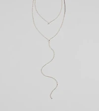 Trendy Glitz Rhinestone Layered Lariat Necklace