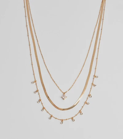 Chic Look Cubic Zirconia Layered Necklace