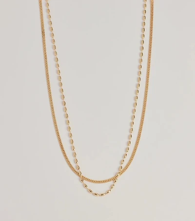 Trendy Sleek Layered Chain Necklace Set