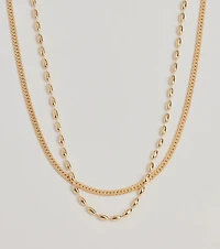 Trendy Sleek Layered Chain Necklace Set