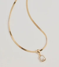 Simple Glitz Snake Chain Pendant Necklace