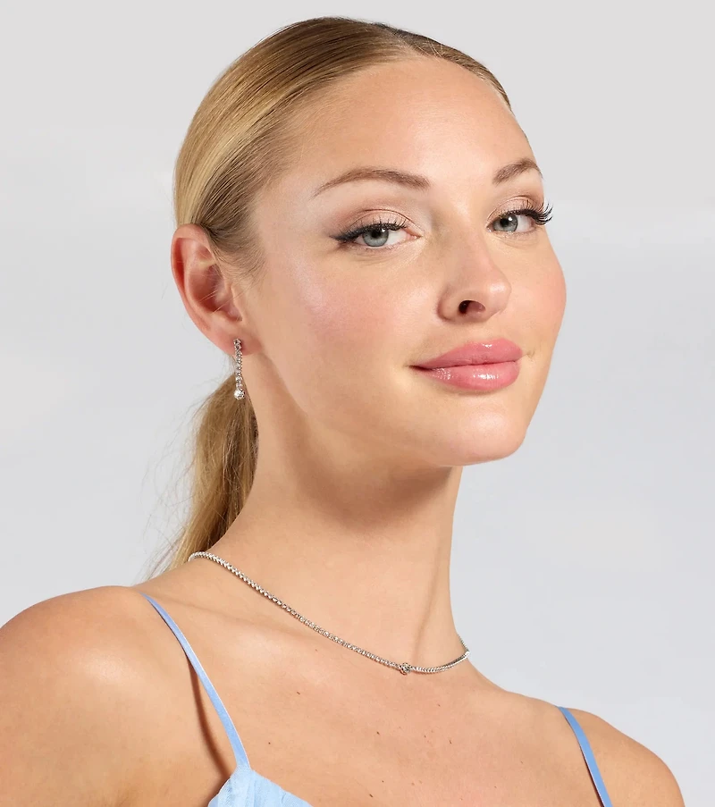 Finest Glam Rhinestone Necklace Set