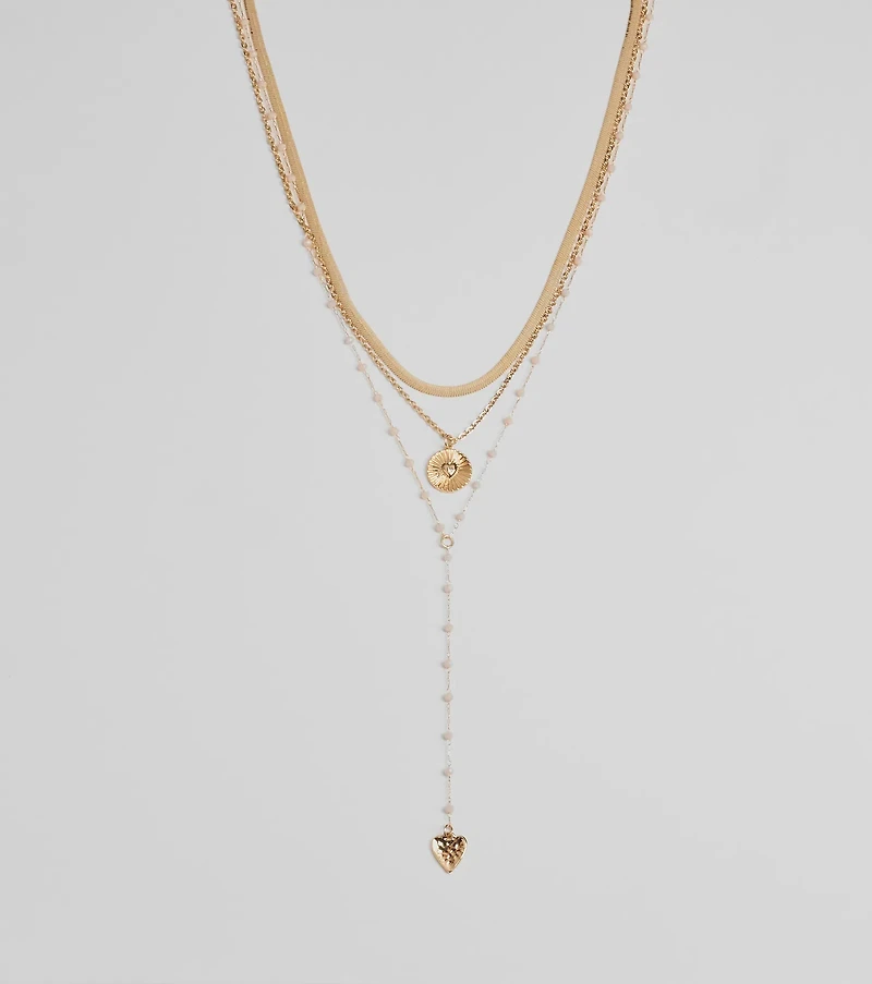 Stacked On Chic Triple-Row Charm Necklace