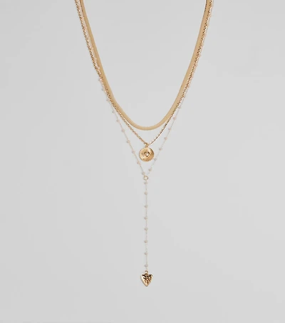 Stacked On Chic Triple-Row Charm Necklace