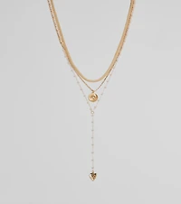 Stacked On Chic Triple-Row Charm Necklace