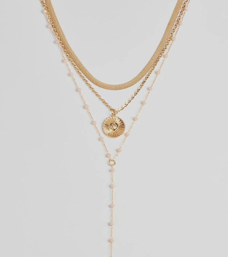 Stacked On Chic Triple-Row Charm Necklace