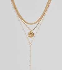 Stacked On Chic Triple-Row Charm Necklace