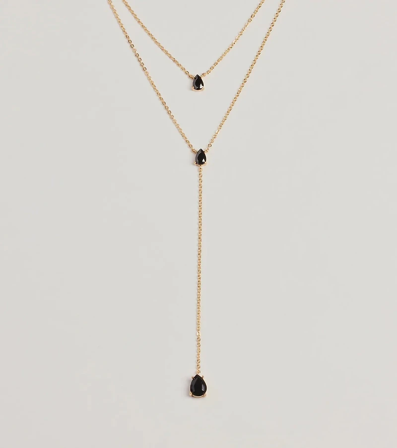 Endlessly Chic Teardrop Lariat Necklace
