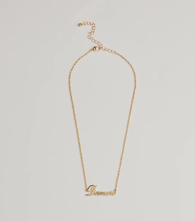 Demure Script Dainty Chain Necklace