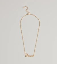 Demure Script Dainty Chain Necklace