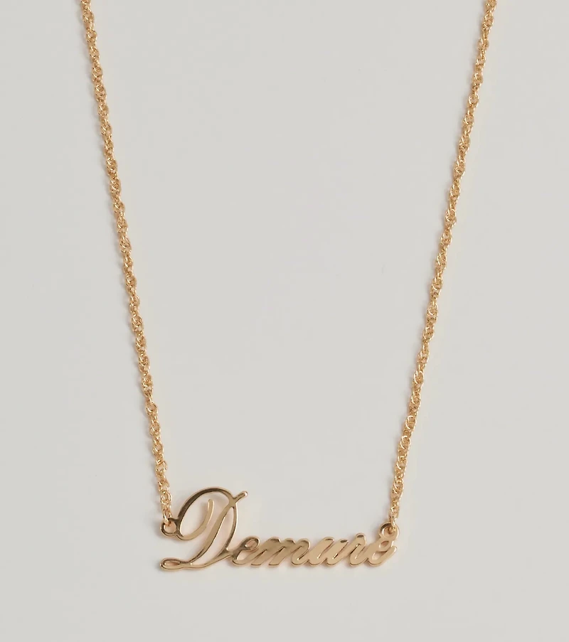 Demure Script Dainty Chain Necklace
