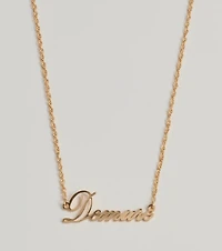 Demure Script Dainty Chain Necklace