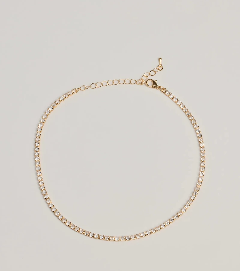 Sparkling Beauty Cubic Zirconia Tennis Necklace