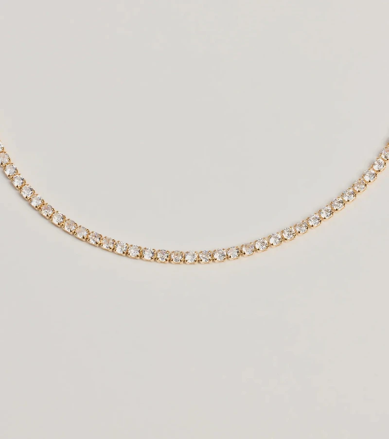 Sparkling Beauty Cubic Zirconia Tennis Necklace