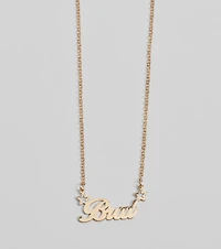Brat Script Dainty Chain Necklace