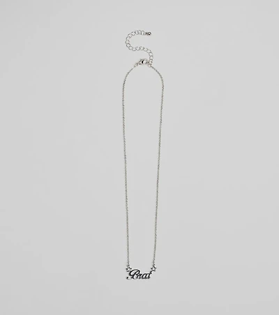Brat Script Dainty Chain Necklace