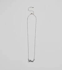 Brat Script Dainty Chain Necklace
