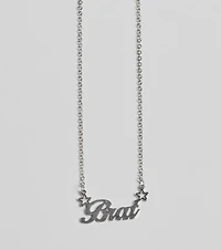 Brat Script Dainty Chain Necklace