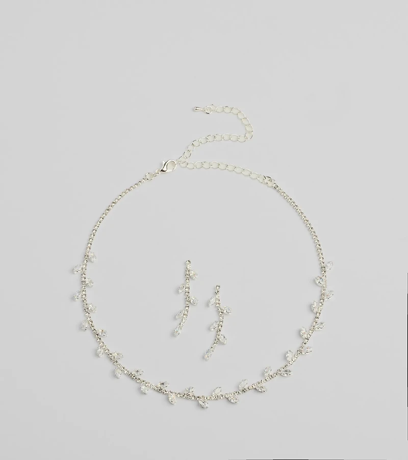 Moment To Shine Cubic Zirconia Necklace And Earrings Set