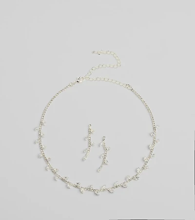 Moment To Shine Cubic Zirconia Necklace And Earrings Set
