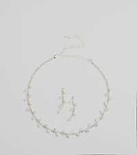 Moment To Shine Cubic Zirconia Necklace And Earrings Set