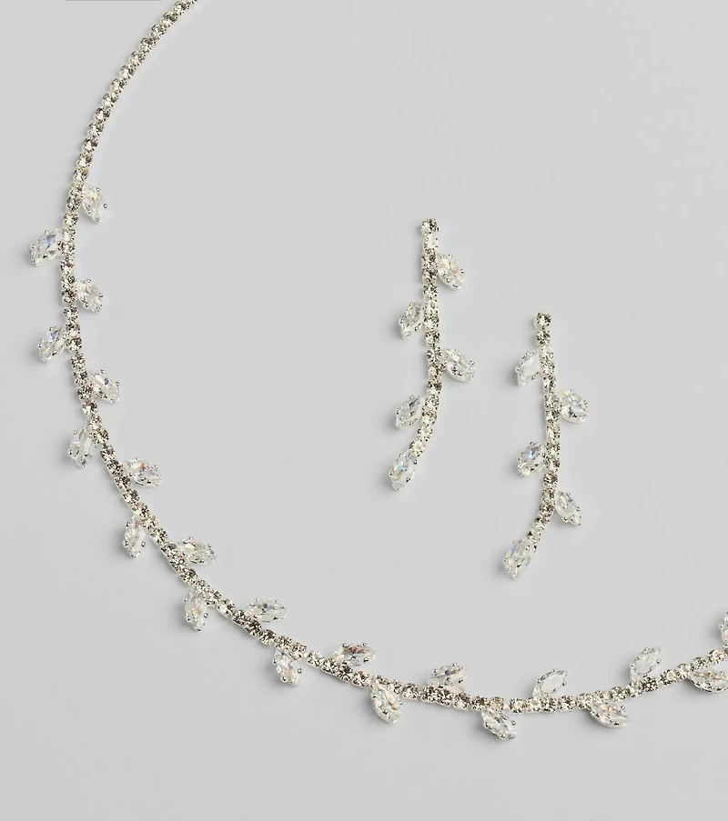 Moment To Shine Cubic Zirconia Necklace And Earrings Set