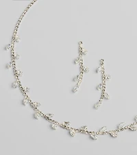 Moment To Shine Cubic Zirconia Necklace And Earrings Set