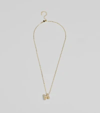 Bubble Letter Monogram Rhinestone Necklace