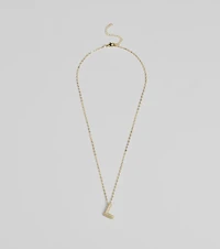 Bubble Letter Monogram Rhinestone Necklace