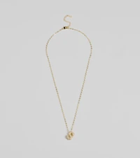 Bubble Letter Monogram Rhinestone Necklace