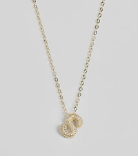 Bubble Letter Monogram Rhinestone Necklace