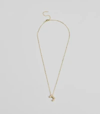 Bubble Letter Monogram Rhinestone Necklace