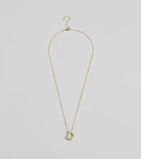 Bubble Letter Monogram Rhinestone Necklace