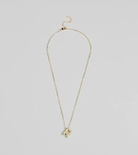 Bubble Letter Monogram Rhinestone Necklace
