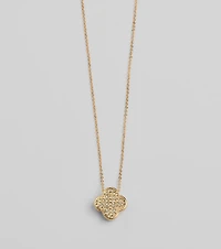 Just Your Luck Rhinestone Clover Charm Necklace
