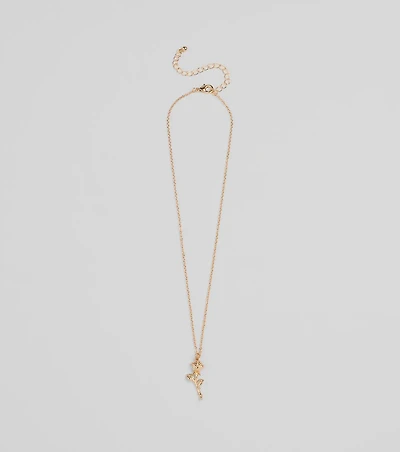 Divine Enchantment Rose Charm Necklace