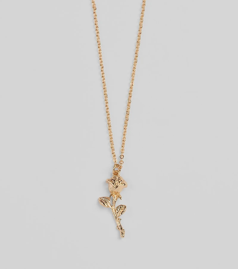 Divine Enchantment Rose Charm Necklace