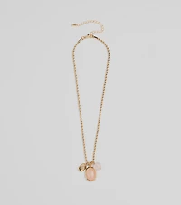 Boho Chic Rose Quartz Pendant Charm Necklace