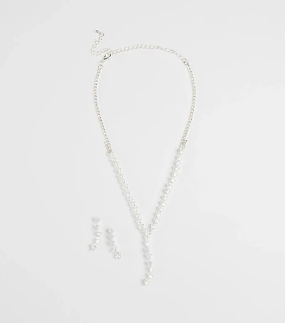 Perfectly Brilliant Cubic Zirconia Necklace And Earrings Set