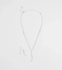 Perfectly Brilliant Cubic Zirconia Necklace And Earrings Set