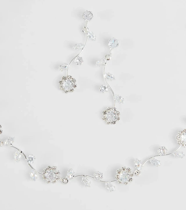 Floral Beauty Necklace And Earrings Set