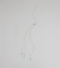 Call Me Princess Rhinestone Necklace And Earrings Set