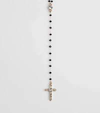 Beaded Beauty Rhinestone Cross Necklace
