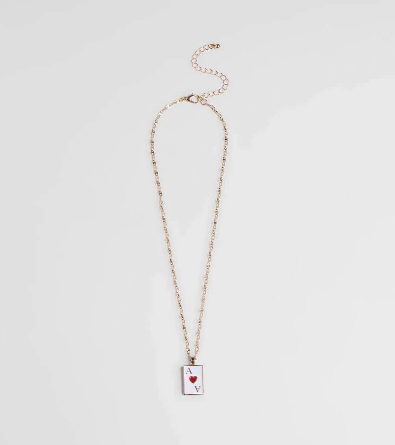 Ace Of Hearts Pendant Necklace