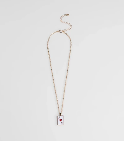 Ace Of Hearts Pendant Necklace