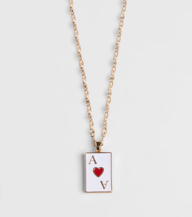 Ace Of Hearts Pendant Necklace