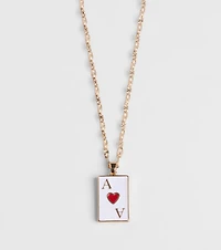 Ace Of Hearts Pendant Necklace