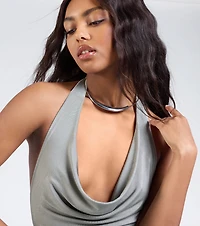 Sleek And Classic Circle Collar Necklace