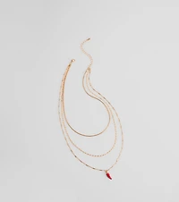 Like This Spice Chili Charm Layered Necklace