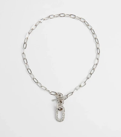 Cultivated Glam Rhinestone Chain-Link Necklace